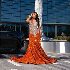 Orange prom dress